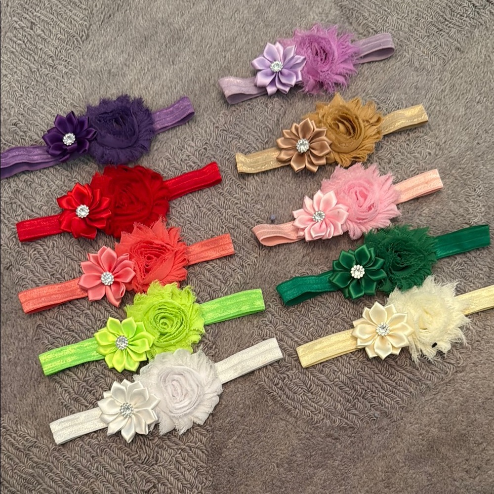 Colorful Floral Headbands Set for Baby/Toddler/Girl- Set of 10
